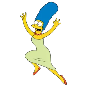 Blue Hair Jump, Cartoon, The_Simpsons, Marge_Simpson, easy, famous