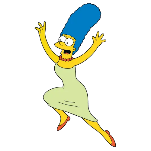 Blue Hair Jump, Cartoon, The_Simpsons, Marge_Simpson, easy, famous