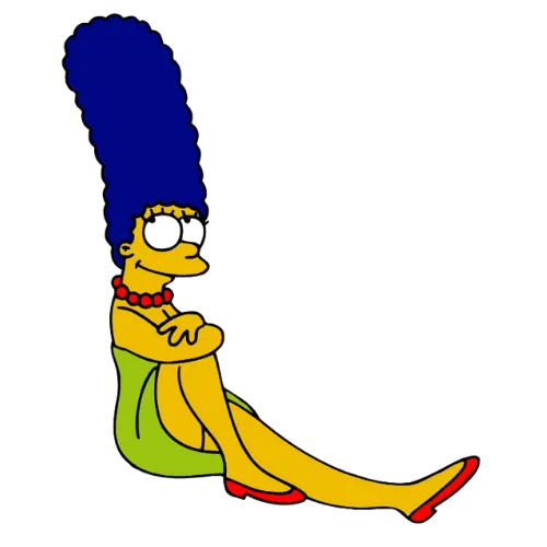 Dark Blue Hair, Cartoon, The_Simpsons, Marge_Simpson, easy, famous