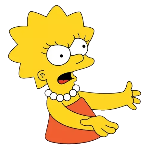 Outstretched Both Arms, Cartoon, The_Simpsons, Lisa_Simpson, easy, famous