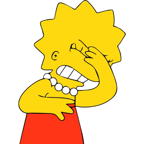 Hand Covering Face, Cartoon, The_Simpsons, Lisa_Simpson, easy, famous