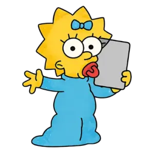 Holding Grey Board, Cartoon, The_Simpsons, Maggie_Simpson, easy, famous