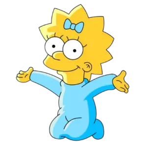 Open Arms Kneeling, Cartoon, The_Simpsons, Maggie_Simpson, easy, famous