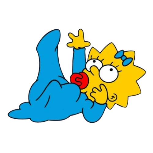 Raised One Leg, Cartoon, The_Simpsons, Maggie_Simpson, easy, famous