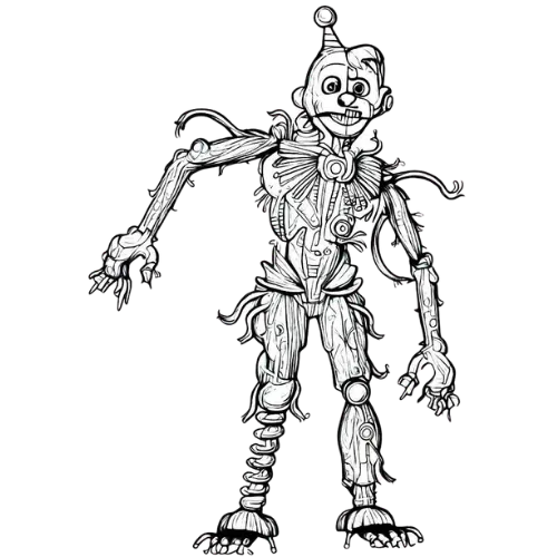 Ennard Cool Pose, Cartoon, Five_Nights_at_Freddy's, animatronic, hard, famous