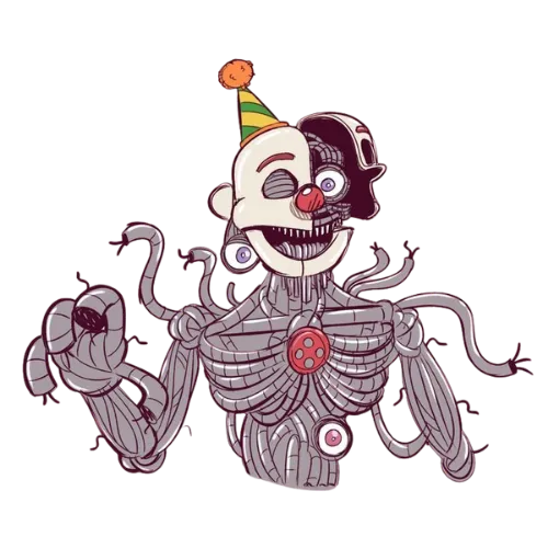 Ennard Raise Hand, Cartoon, cyborg_clown, hard, US, IT
