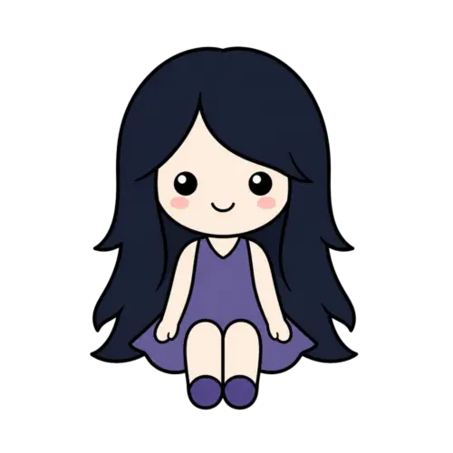 Little Vampire Girl, Cartoon, chibi_girl, easy, JP, KR