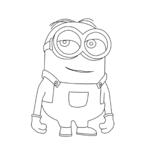 Minion Basic, Cartoon, MInion, basic, smile, no color