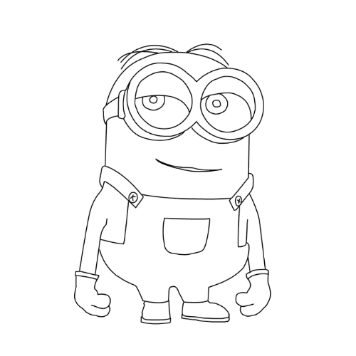 Minion Basic, Cartoon, MInion, basic, smile, no color