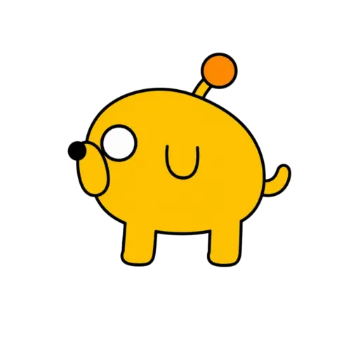 Round Standing Jake, Cartoon, Adventure_Time, sketch, easy, famous