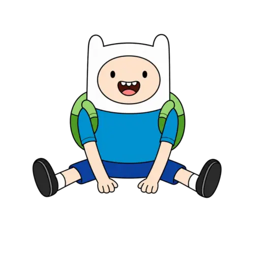 Seated Happy Finn, Cartoon, Adventure_Time, Finn, easy, famous