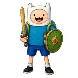Shield Warrior Finn, Cartoon, Adventure_Time, Finn, easy, famous