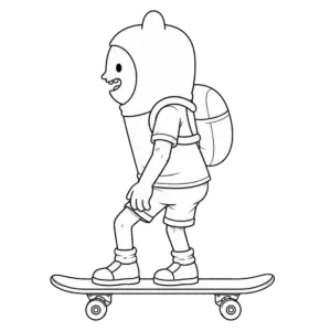 Skateboarding Finn, Cartoon, Adventure_Time, Finn, easy, famous