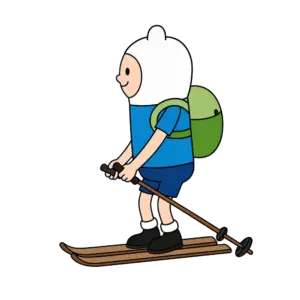 Skiing Finn, Cartoon, Adventure_Time, Finn, easy, famous
