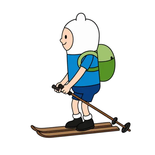 Skiing Finn, Cartoon, Adventure_Time, Finn, easy, famous