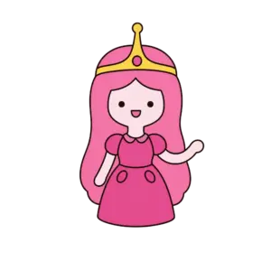 Smiling Bubblegum Princess, Cartoon, cartoon_princess, easy, US, JP