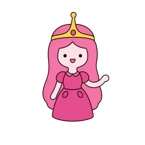 Smiling Bubblegum Princess, Cartoon, cartoon_princess, easy, US, JP