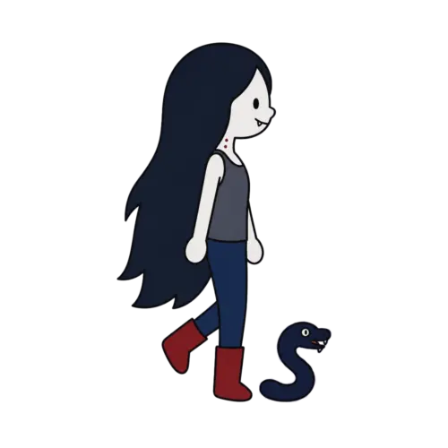 Snake Tail Marceline, Cartoon, Adventure_Time, Marceline, easy, famous