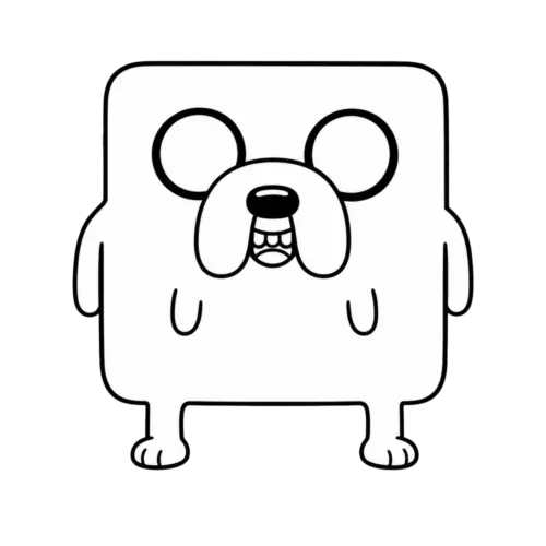 Square Body Jake, Cartoon, Adventure_Time, Jake, easy, famous