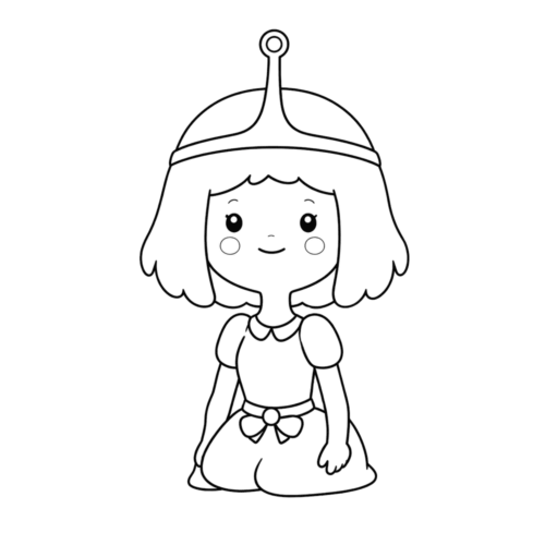 Cute Crowned Princess, Cartoon, cartoon_character, unknown_character, easy, no_color