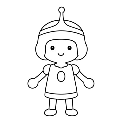Simple Hat Princess, Cartoon, robot_character, easy, US, JP