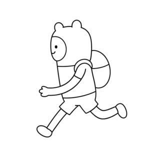 Running Finn, Cartoon, Adventure_Time, Finn, easy, famous