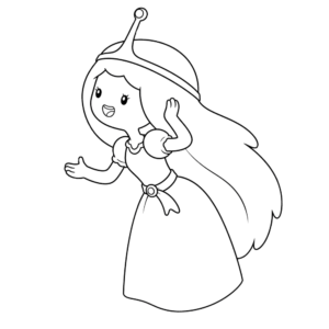 Running Hair Princess, Cartoon, Adventure_Time, Princess_Bubblegum, easy, famous