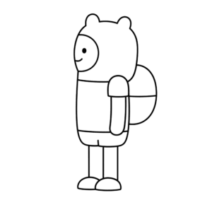 Side Standing Finn, Cartoon