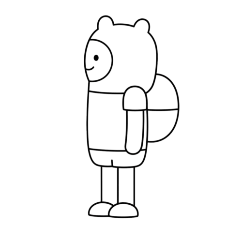 Side Standing Finn, Cartoon