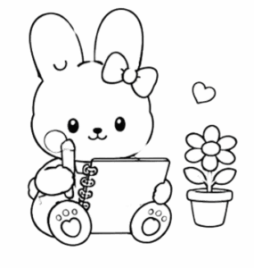Bunny With Gift Cart, Cartoon, rabbit_drawing, easy, JP, CN