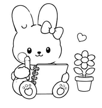 Bunny With Gift Cart, Cartoon, rabbit_drawing, easy, JP, CN