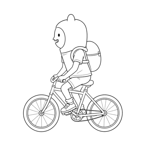 Cycling Finn, Cartoon, unknown, easy, no_color, no_event