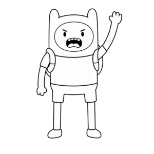 Waving Finn, Cartoon, Adventure_Time, Finn, easy, famous