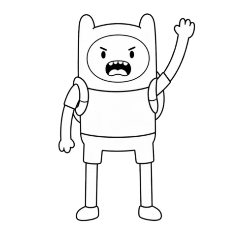 Waving Finn, Cartoon, Adventure_Time, Finn, easy, famous
