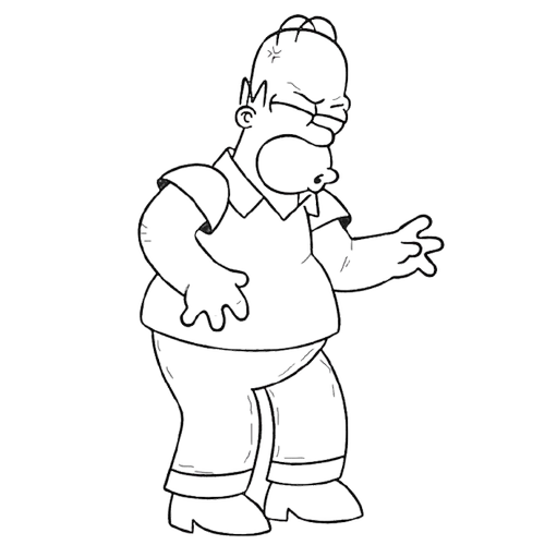 ANGRY GESTURE, Cartoon, The_Simpsons, Homer_Simpson, easy, famous