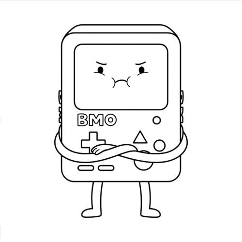 Angry Pouting Bmo, Cartoon, Adventure_Time, BMO, easy, famous