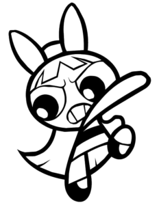 Angry Blossom, Cartoon, The_Powerpuff_Girls, Bunny, easy, famous