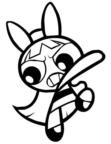 Angry Blossom, Cartoon, The_Powerpuff_Girls, Bunny, easy, famous