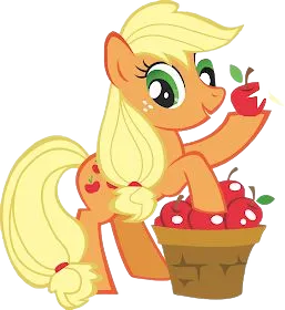 Apple Basket Pony, Cartoon, My_Little_Pony, Applejack, easy, famous