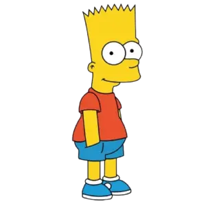 BEWILDERED RED SHIRT, Cartoon, The_Simpsons, Bart_Simpson, easy, famous