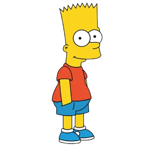 BEWILDERED RED SHIRT, Cartoon, The_Simpsons, Bart_Simpson, easy, famous