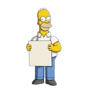 BLANK SIGN STAND, Cartoon, Homer Simpson, The Simpsons, Cartoon Character, Color