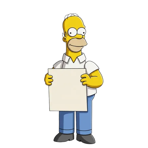 BLANK SIGN STAND, Cartoon, Homer Simpson, The Simpsons, Cartoon Character, Color