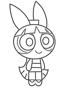 Blossom Line, Cartoon, The_Powerpuff_Girls, Bubbles, easy, famous