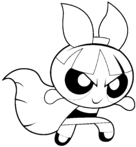 Blossom Strike, Cartoon, Powerpuff_Girls, Bubbles, easy, famous
