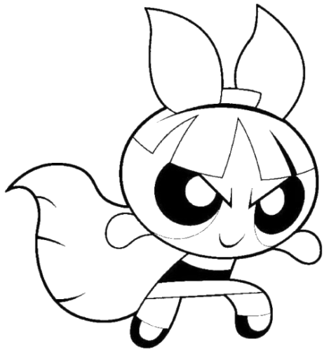 Blossom Strike, Cartoon, Powerpuff_Girls, Bubbles, easy, famous