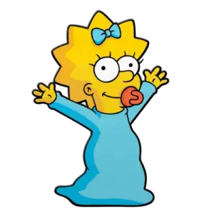 Blue Long Sleepwear, Cartoon, The_Simpsons, Maggie_Simpson, easy, famous