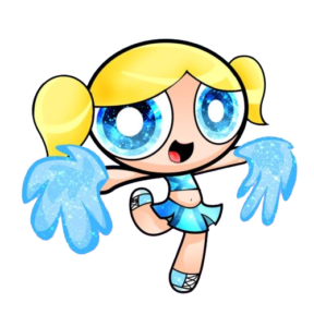 Bubbles Cheer, Cartoon, Powerpuff_Girls, Bubbles, easy, famous