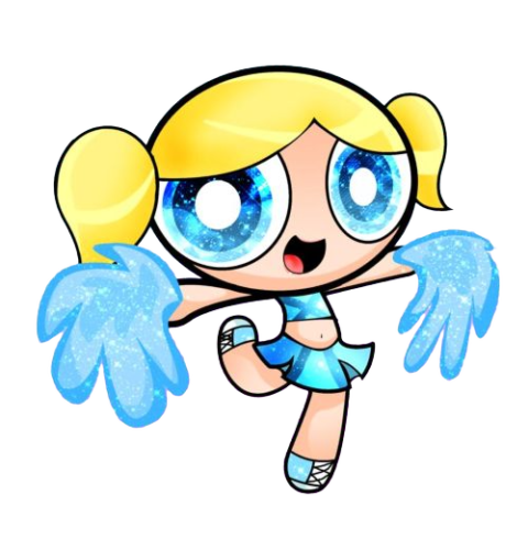 Bubbles Cheer, Cartoon, Powerpuff_Girls, Bubbles, easy, famous
