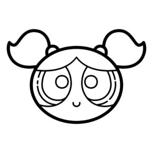 Bubbles Face, Cartoon, powerpuff_girls, bubbles, easy, famous